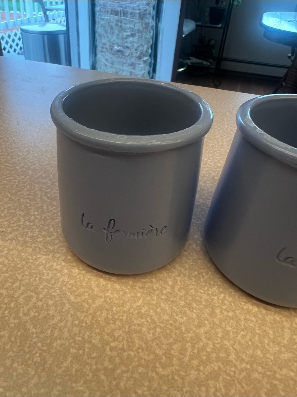 Ceramic Prep Jars Set - Gray and Orange - Picture 2 of 9